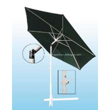 Aluminium Advertisable Black Fabric Tilt Straight Umbrella